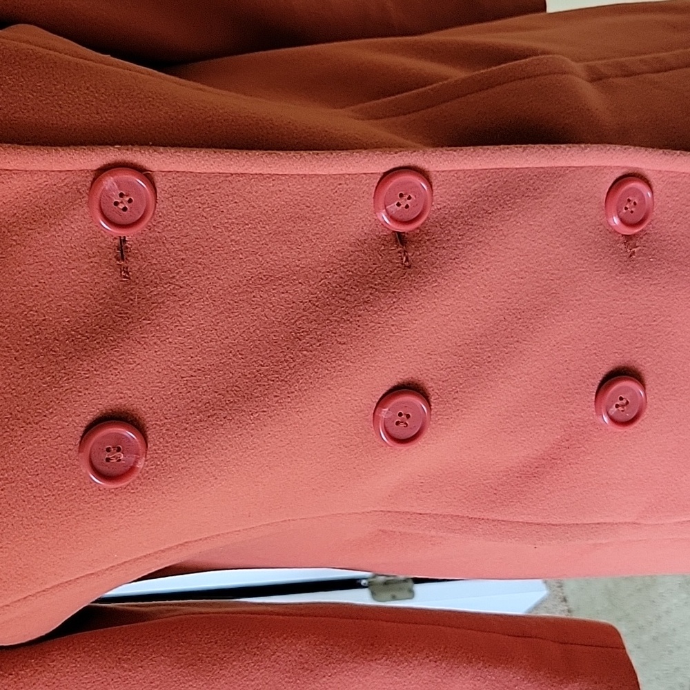 Foresaster Of Boston Coat Double-breasted Pea Coat Orange Lining EUC Size 2 - Picture 5 of 17